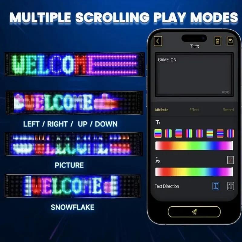 LED Matrix Pixel Panel Display Bildschirm Flexible RGB Auto Muster Graffiti Scrollen Text Animation Shop Erinnerung Licht Bluetooth