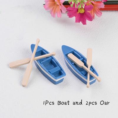 1 Pièce Bateau et 2 Pièces Rame/Maison de Poupée//Miniatures/Adorable Mignon/Gnome de Jardin Féerique/Décor de Terrarium Mousse/cra