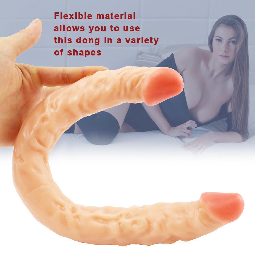 Double-end Realistic Dildo Soft Dildos Sex Toys for Woman Couples Penis Anal Butt Plug Female Masturbation