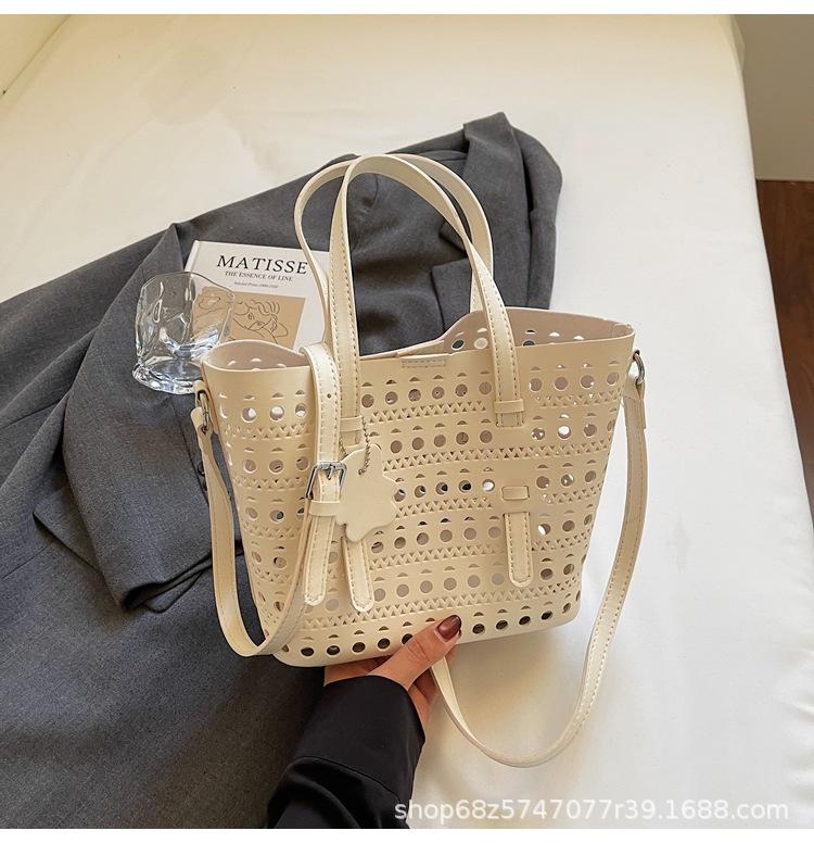 

Нишевый дизайн полая сумка сумка-корзина для овощей женская сумка модная сумочка большая вместимость плечевая сумка-мессенджер маленькая сумка-тоут белый