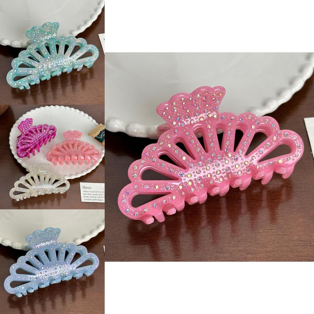Stunning Diamond Embedded Acetate Hair Claw Clip For Thick Hair In Chic Colors Perfect For Winter Season