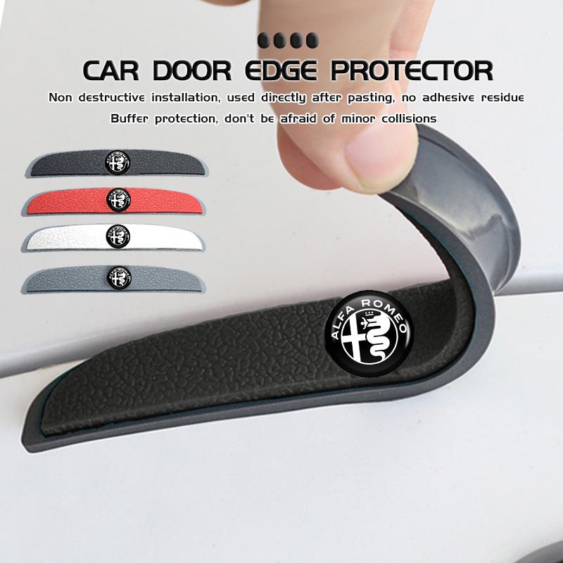 For Alfa Romeo 4Pcs Car Styling Door Side Edge Anti-collision Bumper Strip Sticker Rearview Mirror Anti-scratch Glue Sticker GTHH9