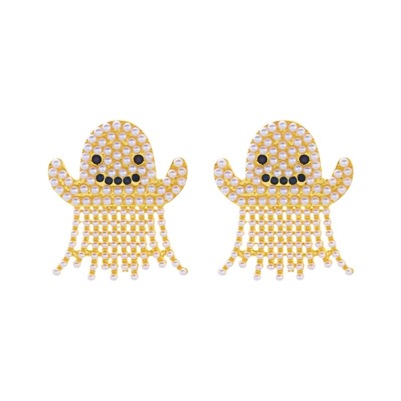 Alloy Halloween Earrings Pair, Holiday Accessory with Embellished Front for Party Outfits, Dress Up Looks and Photos