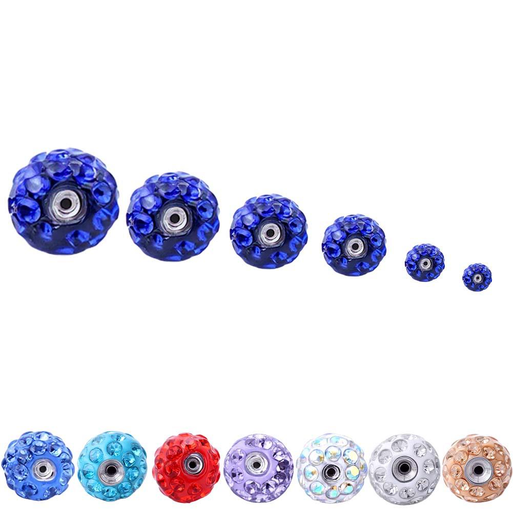 Gioielli per Piercing Shamballa con Sfera di Diamante per Labbra, Sopracciglia, Naso, Ombelico & Orecchini