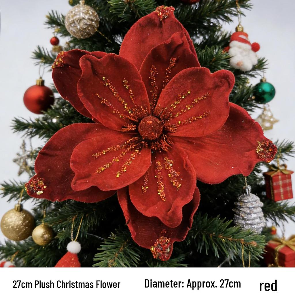 Velvet Sequin Magnolia Christmas Decorations