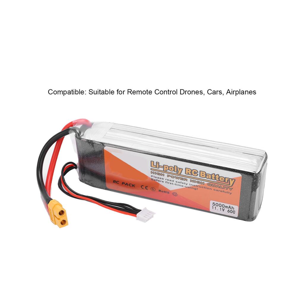 11.1V 5000mAh 60C 3S Lipo Battery XT60 Plug for RC Drones Quadcopter Car Airplane