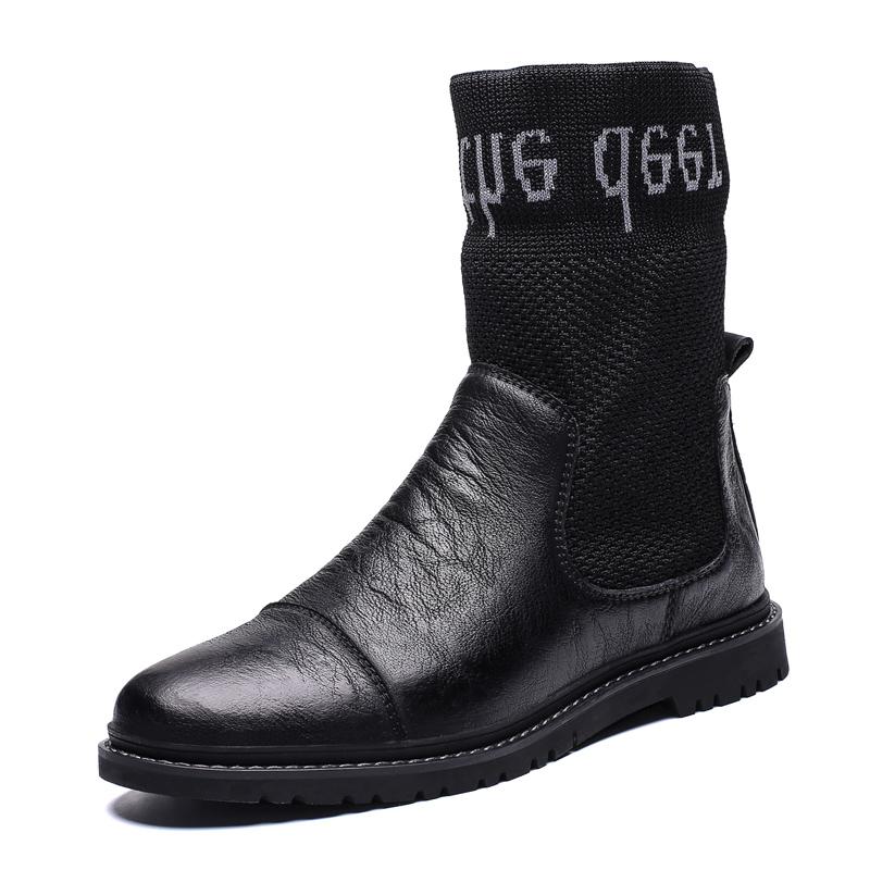 

Мужские ботинки Нескользящие Удобные Уличные Носки-ботинки Мужские Слипоны Ветрозащитная Мужская Повседневная Кожаная Обувь Модные Кроссовки Большого Размера 46