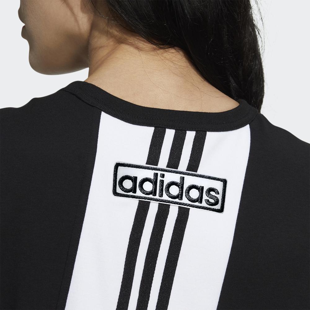 Adidas Originals Trefoil Sports Casual Back Split Breathable Printed Short Sleeve T-Shirt Women Tops Black HC6568