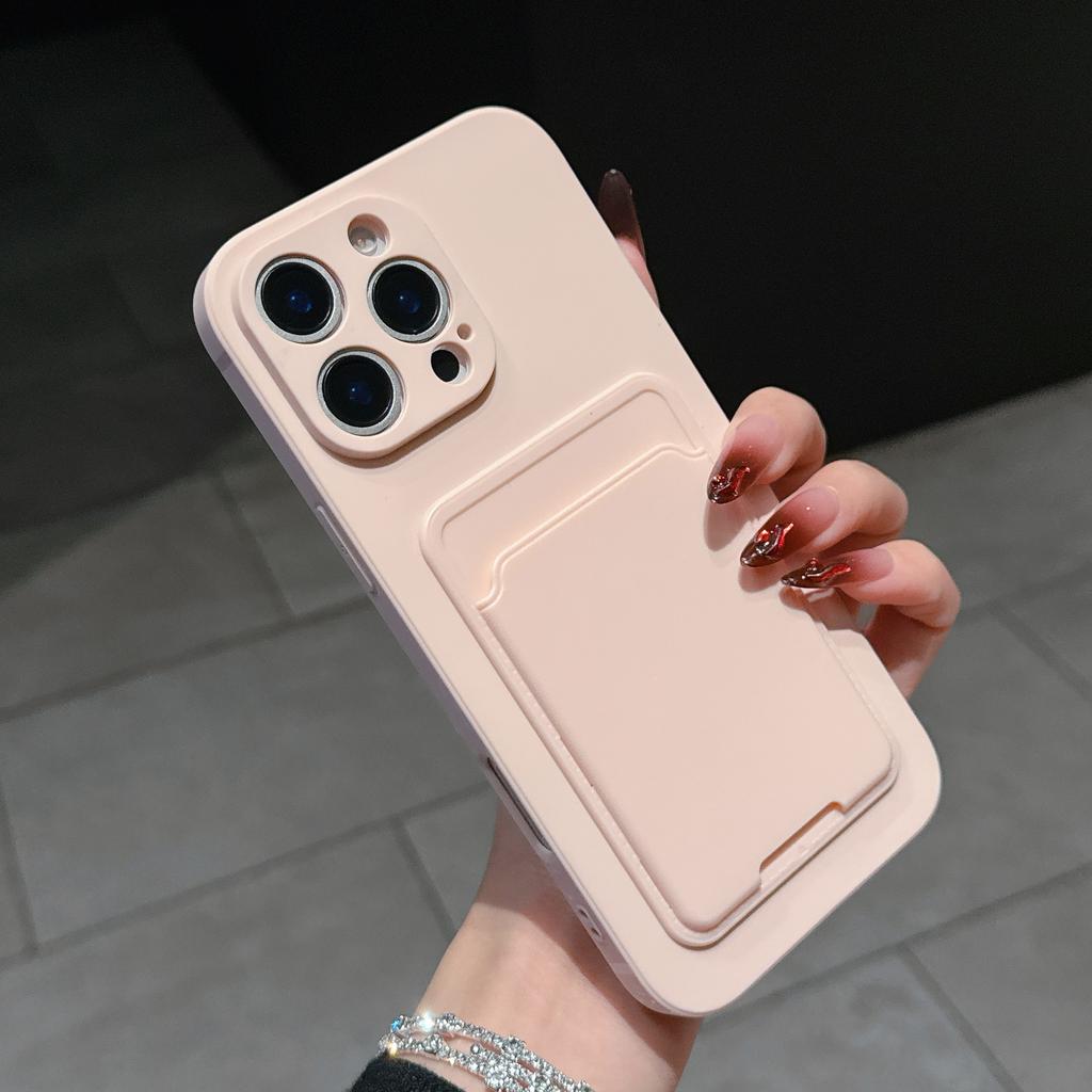 with card holder phone case for iphone 16 13 14 12 11 15 17 pro max soft Silicone cover for iphone x max funda Camera protection
