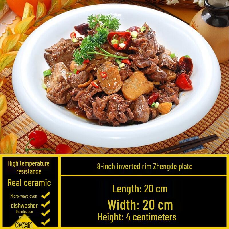 Shengxinhui Pure White Ceramic Round Dinner Plate - 5 Pack