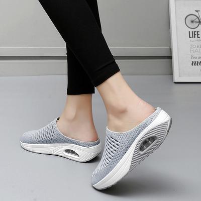 2025 Spring and Summer Breathable Fashion Mesh Casual Half Slippers One Pedal Mother Outdoor Walking Net Shoes Large Size Shoes