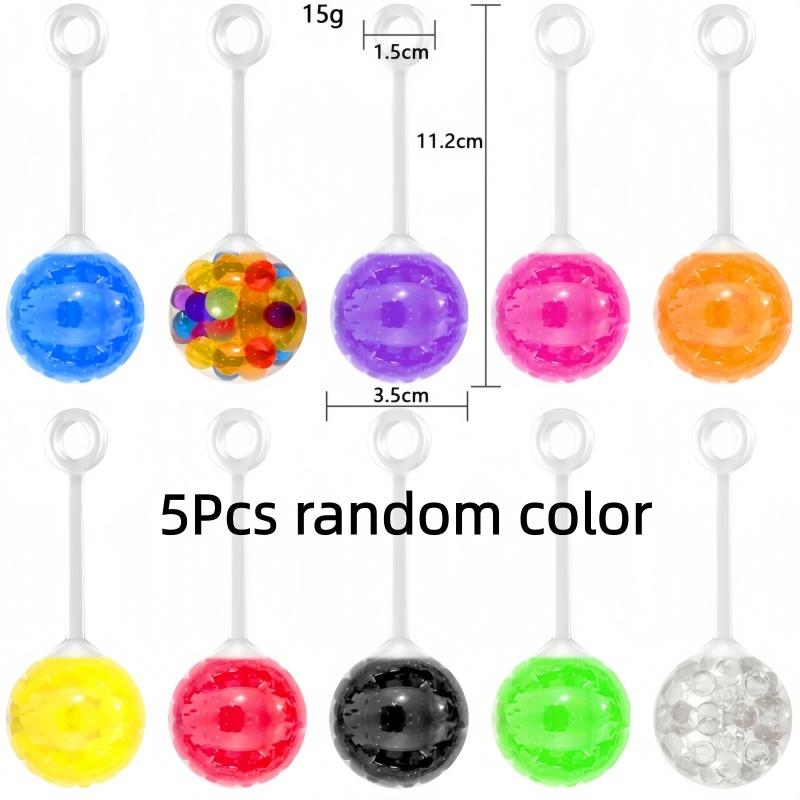 5-10 Pièces Balle Colorée à Presser avec Corde Yo-Yo Doux Jouets Sensoriels pour Enfants Soulagement du Stress Cadeaux d'Anniversaire Remplissage de Pinata