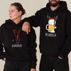 Women Men Matching Christmas Hoodies Winedeer Reinbeer