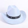 Nuovo colore cappello da cowboy western da uomo e da donna versatile per il pendolarismo stile semplice tesa larga cappello a cilindro cappello da sole