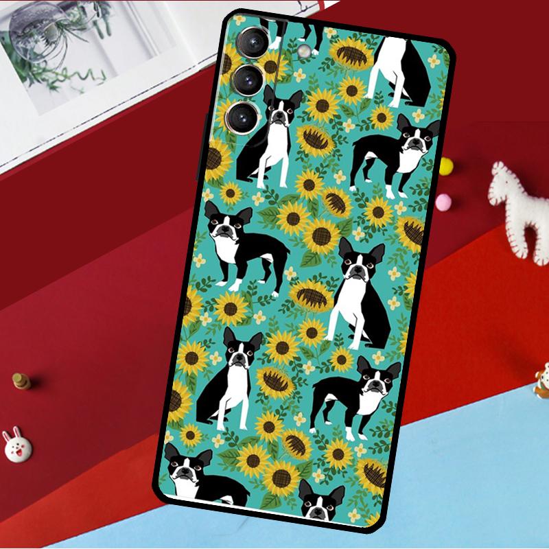 Boston Terrier Dog Funda For Samsung Galaxy S25 S23 S22 S20 S24 Ultra S9 S10 Plus S21 FE S25 FE Phone Case