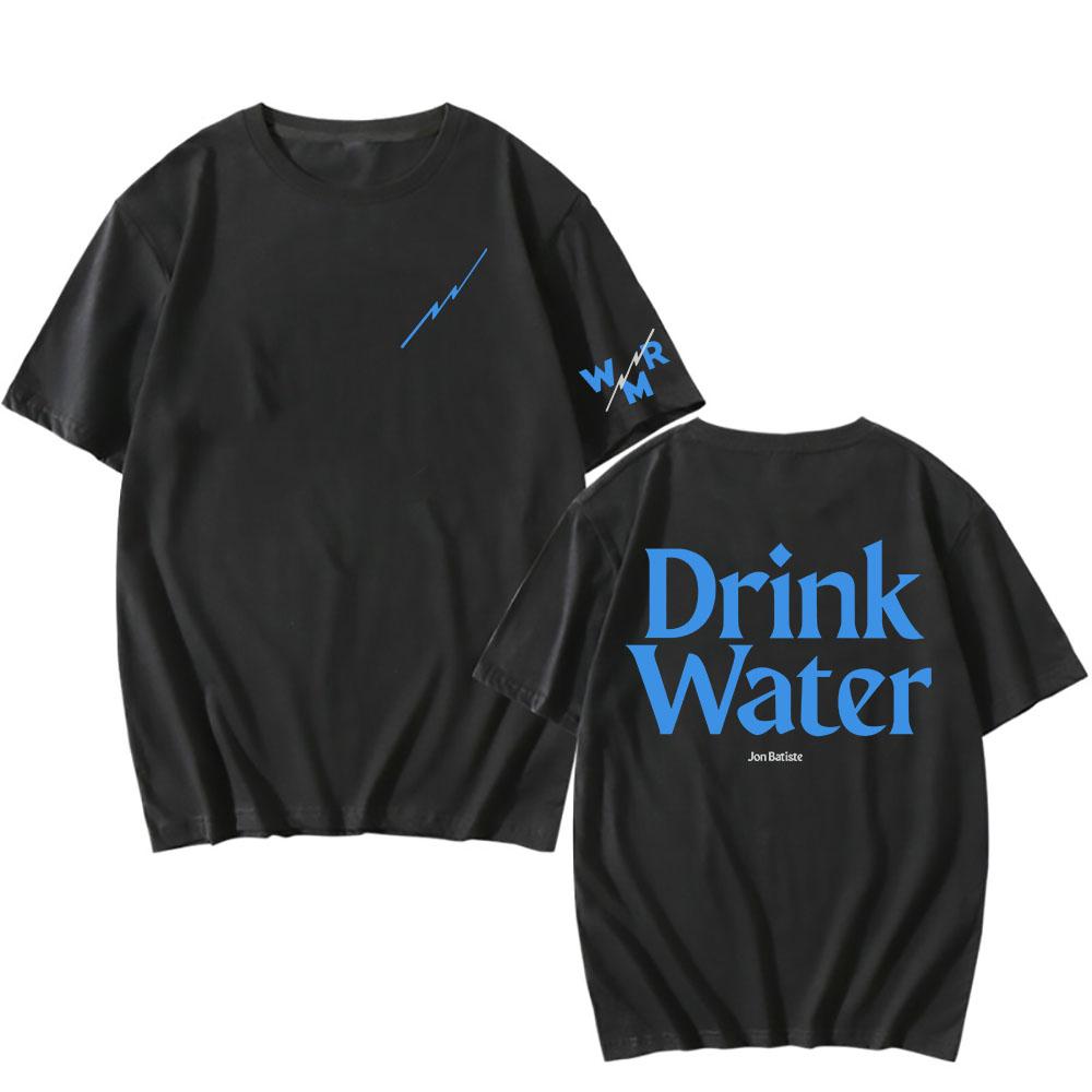 Футболка Jon Batiste Drink Water с коротким рукавом, хлопковая, с круглым вырезом, летняя, повседневная, модная, унисекс, уличная XS