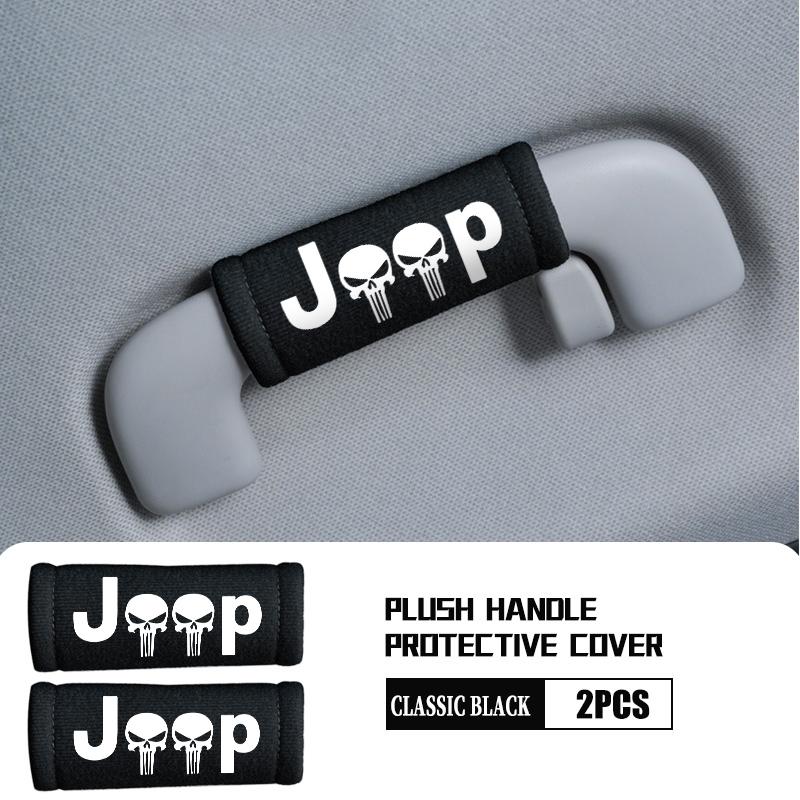 Car Door Handle Cover Soft Plush Auto Door Handrail Covers Car Roof Holder Protection For Jeep Compass Renegade Cherokee ALY1