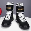 Pánské nadměrné vysoké pohodlné zápasnické boty, bojový trénink, odolné proti opotřebení a protiskluzové boxerské boty