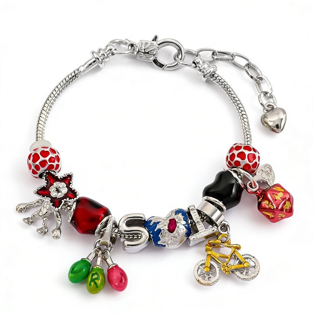 Stranger Things Diy Bead Bracelet With Zinc Alloy Charms For Gift Giving