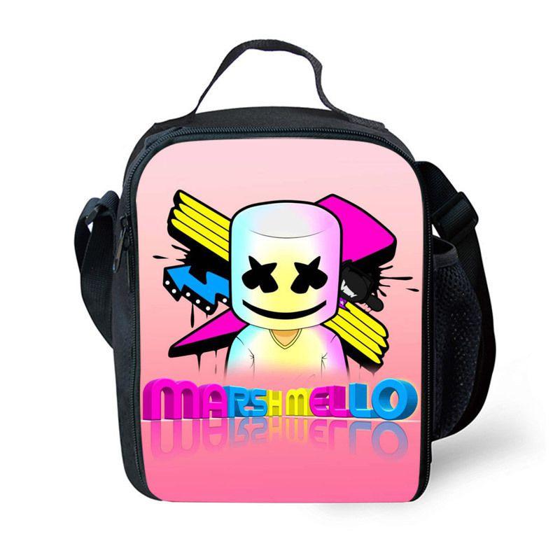Marshmallow DJ Lunchtasche - Große Kapazität Thermoisolierte Kühltasche für Schüler und Picknicks