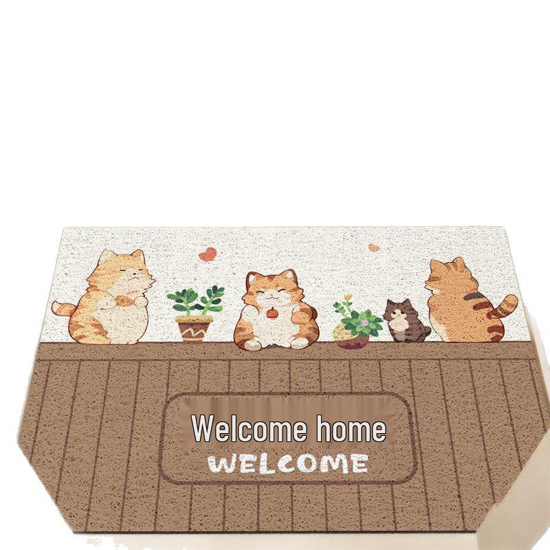 Kreskówkowy antypoślizgowy jedwabny wycieraczka powitalna: Cięta, Duża Mata do Usuwania Kurzu przy Wejściu