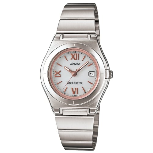 

Casio Wave Ceptor Radio-Controlled Solar Watch LWQ-10DJ-7A2JF Women s White/Pink