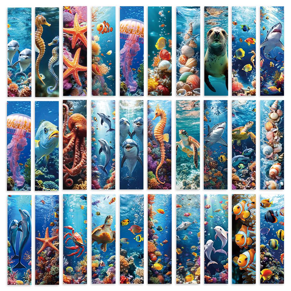 

32pcs Rich marine animal bookmarks, underwater world, suitable for teachers, readers, and enthusiasts, gifts, parties, birthdays