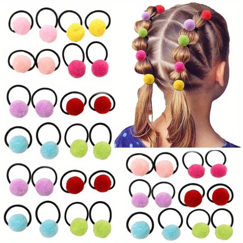 

50/100pcs Sweet girl Animal hair ball scrunchie Rubber baby headband Children s headwear Korean hair accessories