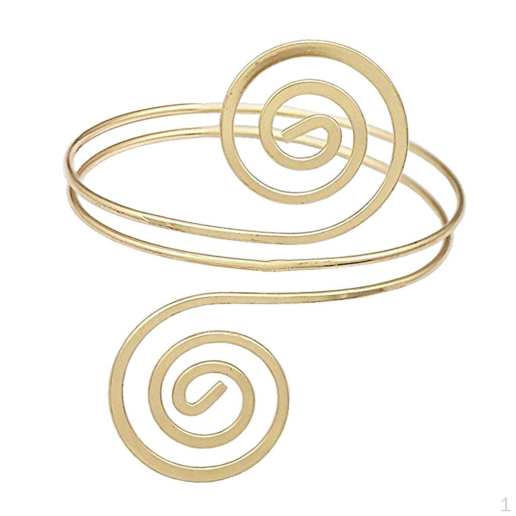 

Винтажный браслет с вихревой катушкой на верхнюю руку, браслет-манжета, регулируемый браслет для женщин и девочек, невесты (2