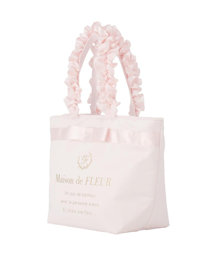 Maison de FLEUR Brand Logo Frill Handle Tote Bag S Black F Tote Bag 08001386400