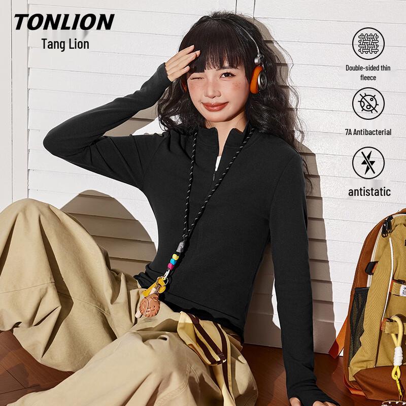 

Женская тонкая флисовая термофутболка TonLion с полумолнией S