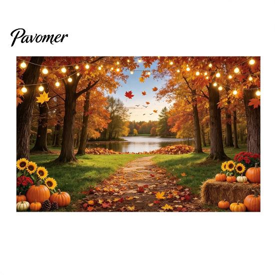 Dekorative Herbstszene für Party 70 x 45 Zoll Kürbis-Hintergrund, Herbsternte-Gnom-Dekorationen Vogelscheuche Fotografie-Hintergrund, Thanksgiving-Banner