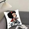 Cute MMafaldas Cartoon Cushion Cover Pillowcase Ultra Soft Skin Friendly Fabric Cloud Like Comfort Concealed Zipper