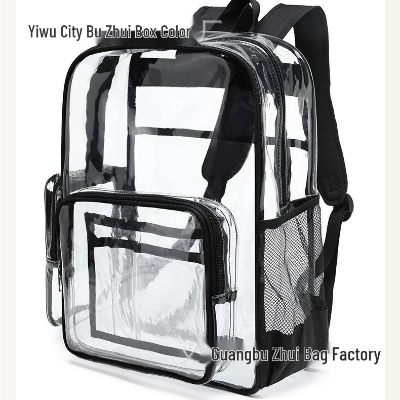 Large Capacity Waterproof Transparent PVC Backpack for Students and Travelers