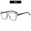 Women's eyeglasses - unisex fashion square hollow metal glasses