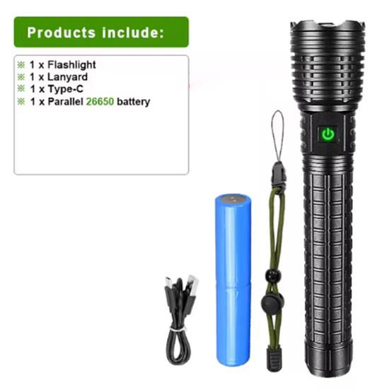 Long Flashlight 400W LED Torch Long Shot 800M Lamp Zoomable Flash Light Waterproof Torch Light Rechargeable Lantern