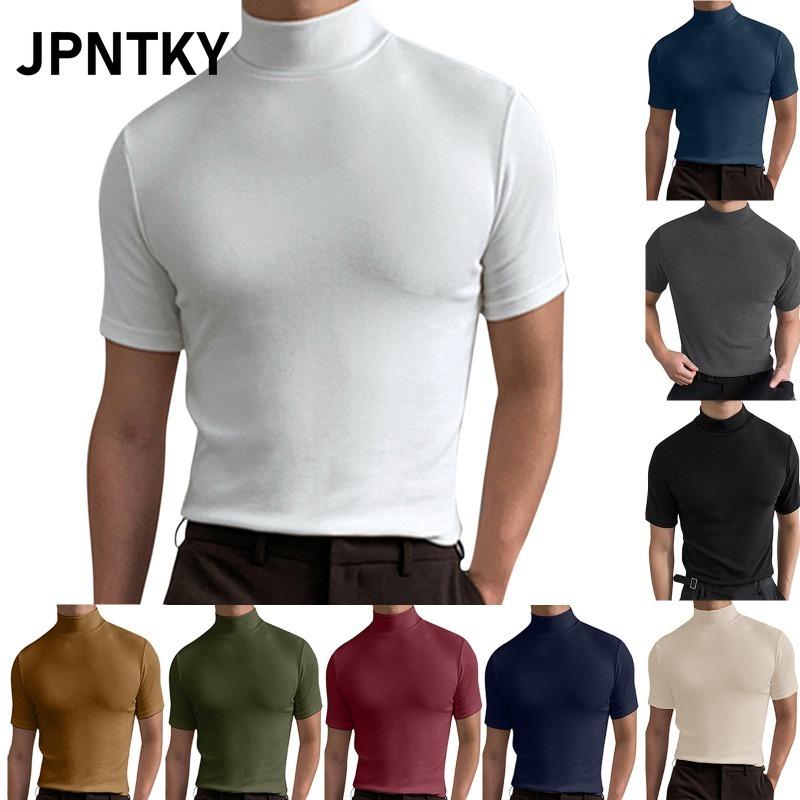 JPNTKY Women's Fashion Casual Solid Color Print Short Sleeve Blouses & Shirts