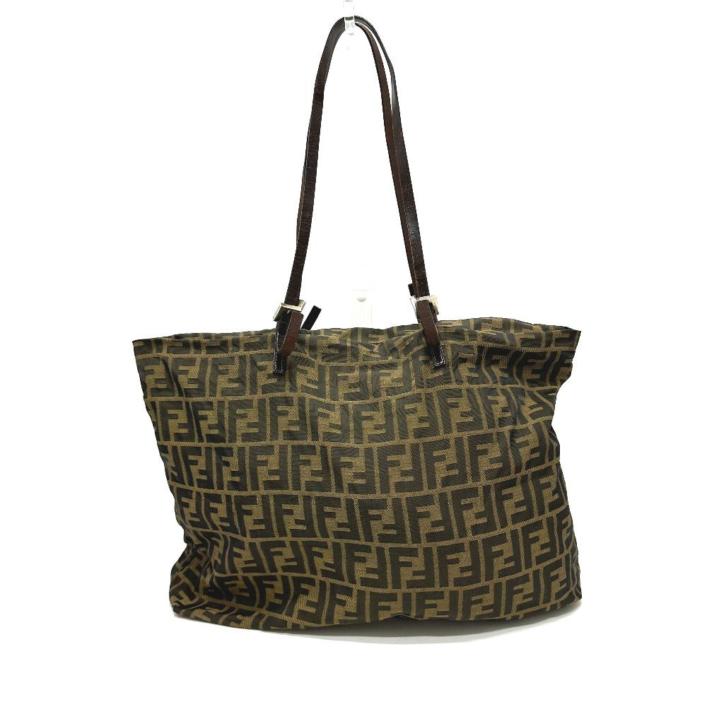 Fendi Zucca Pattern Logo Hardware Hand Bag, All-Over Print Shoulder Bag Tote Bag