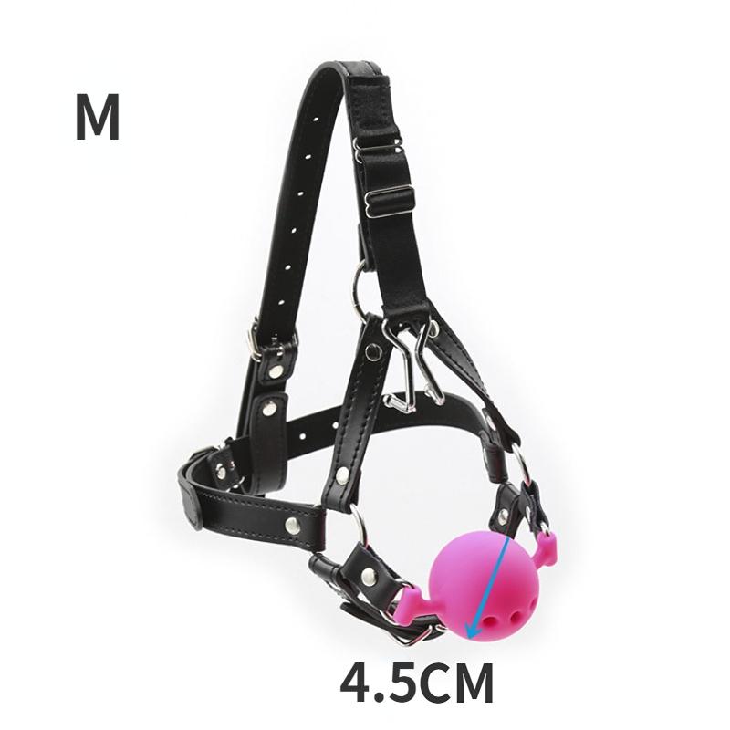 Mouth Gag Ball and Nose Hook for Fetish Role Play Bdsm Bondage Harness Strap Head Belts with Silicone Hollow Sex Toys Adult Game