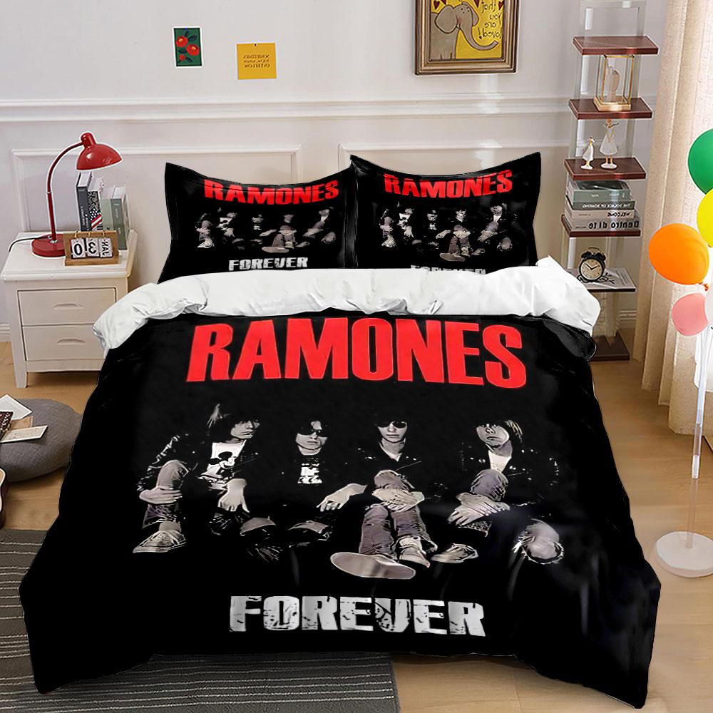 Ramones Band Graphic Print Bedding Duvet Cover Set Duvet Cover Pillowcases (1*Duvet Cover 2*Pillowcases, without duvet insert)