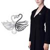 Korean Style High-End Zirconia Swan Brooch with Pearl Pin - Fashionable Animal Corsage Accessory Gift