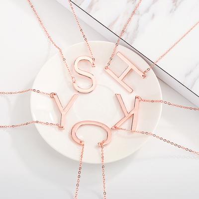 2026 Simple Hot-selling Jewelry, Letter Necklace, Trendy Neck Chain 26 English Letter Collarbone Chain 2025 Source