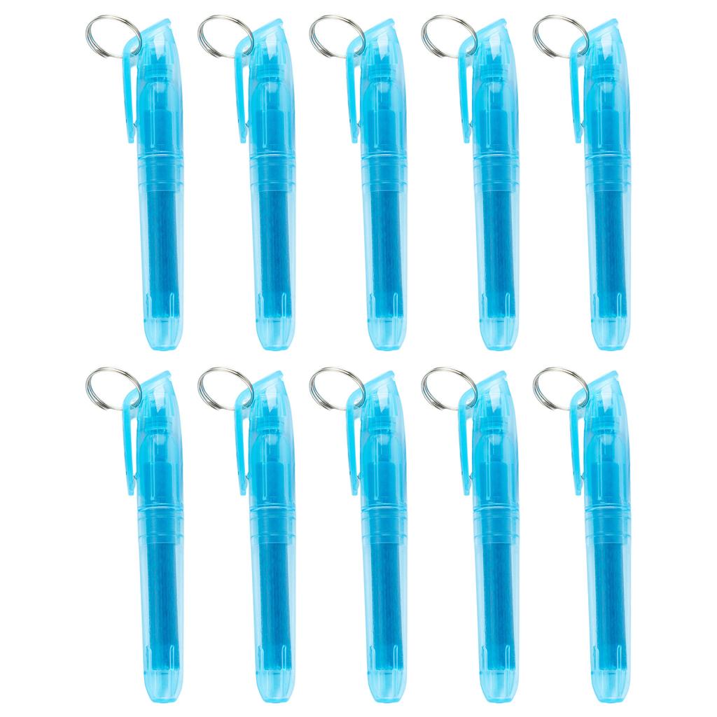 10Pcs Colorful Highlighter with Metal Round Keyring Chisel Tip Marker Pen Quick Drying for Scrapbooking Calendar Journal