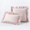 Ruffled Edge Minimalist Solid Color Velvet Pillow Cover For Home Decor Sofa Bed Throw Cushion Window Seat Lumbar Support Pillow Case