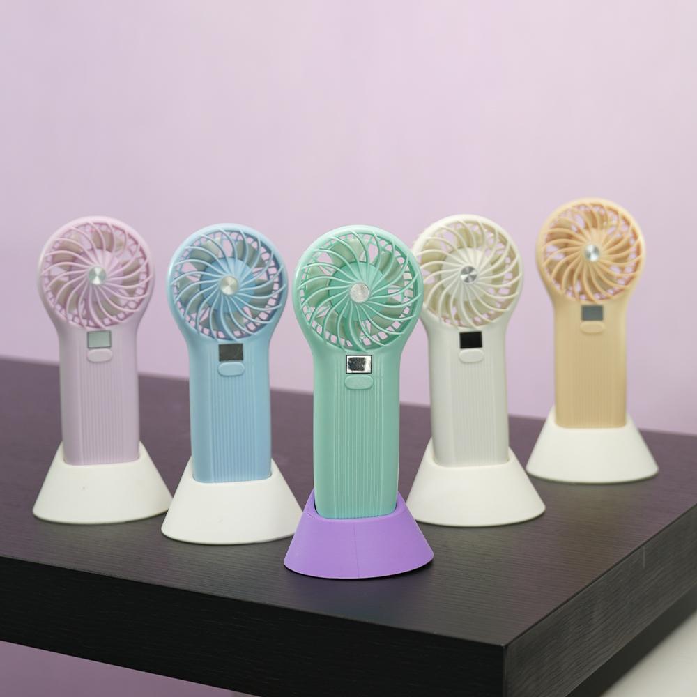 Portable Mini USB Rechargeable Cooling Fan Handheld Desktop Fan for Home Office Travel with Manual Power Source for Outdoor Use