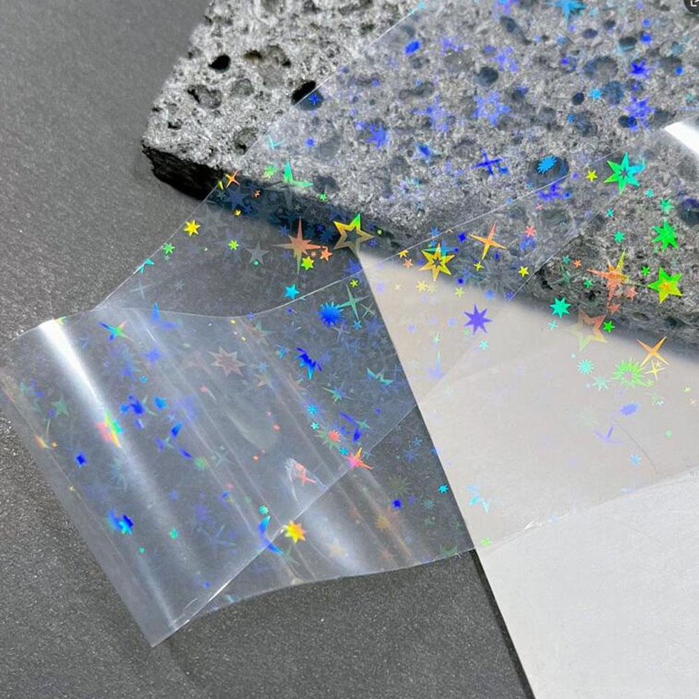 2.5/4X50CM/10 Rolls Laser Aurora Star Nail Transfer Foil Clear Glass Galaxy Aurora Nail Foil Transfer Stickers DIY Nail Art Foil