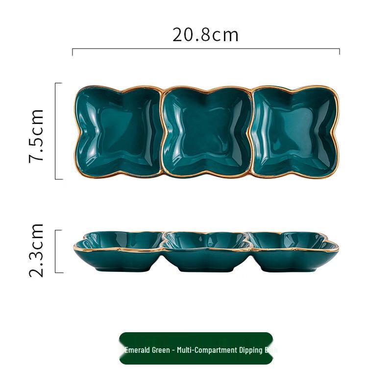 Скандинавская керамическая сервировочная тарелка с 3 отделениями