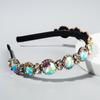 Good Quality Fashion Baroque Style Super Flashing Colored Diamond Thin-edged Rhinestone Pear Headband