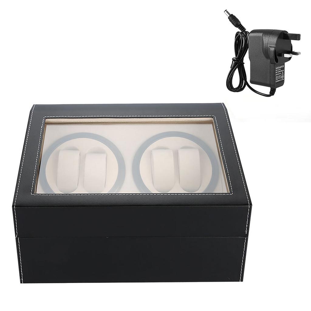 Watch Winder for 4 Automatic Watches 6 Grids Watch Storage Case Quiet Motor