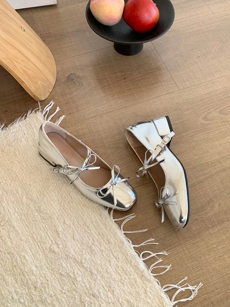 Fashion 2025 Spring Autumn Women Mary Jane Shoes Fashion Butterfly-knot Shoes Casual Low Heel Dress Street Style Shoes